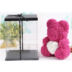 Two bears made from infinity roses - 25-35cm - rose bear