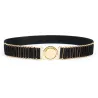 Correia elástica elegante com fivela redonda de ouro