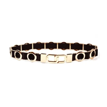 Elegant elastisk bälte med metallkretsar