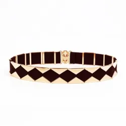 Ceinture élastique élégante avec triangles dorés