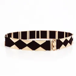 Elegant elastic belt with golden trianglesBelts