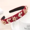 Elegancka opaska z kryształkami i perłamiWłosy