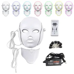 7 färger LED elektrisk ansikte och nackmask - akne behandling - ljusterapi