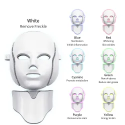 7 färger LED elektrisk ansikte och nackmask - akne behandling - ljusterapi