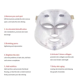 7 färger LED elektrisk ansikte och nackmask - akne behandling - ljusterapi