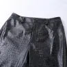 Calças de couro de lápis de cintura alta - impressão escultura