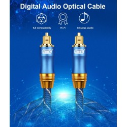 Toslink - OD6.0 - SPDIF - digital optisk fiber ljudkabel - flätad - 1m - 1,5m - 2m - 3m - 5m - 8m - 10m - 15m