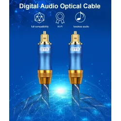 Toslink - OD6.0 - SPDIF - digital optisk fiber ljudkabel - flätad - 1m - 1,5m - 2m - 3m - 5m - 8m - 10m - 15m