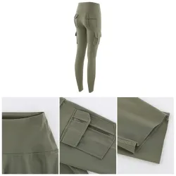 High waisted leggings - slim pants with pockets