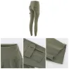 Pantalonesleggings de alta cintura - pantalones delgados con bolsillos