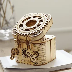 Kreativ DIY - 3D-skattlåda - träpussel - monteringssats - 123 bitar