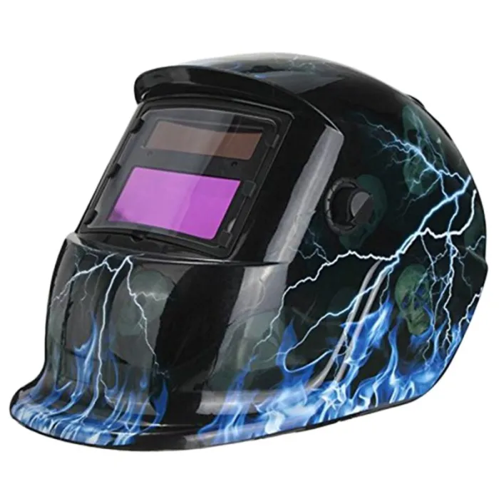CascosCasco de soldadura - oscurecimiento automático - ajustable - solar - azul flash / cráneo