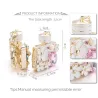 Frasco de perfume com cristais e flores - chaveiro