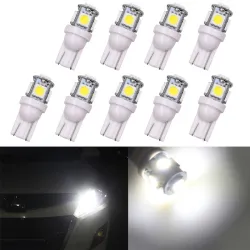 T10 5SMD 5050 W5W Xenon auto LED lamppu 10 kappaletta