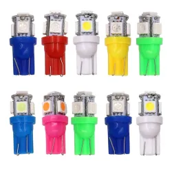 T10 5SMD 5050 W5W Xenon auto LED lamppu 10 kappaletta