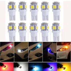T10 5SMD 5050 W5W Xenon bil LED lampa 10 bitar