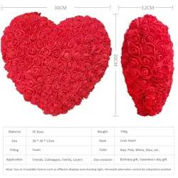 Cuore rosa - fatto di rose infinite 30 * 30 cm