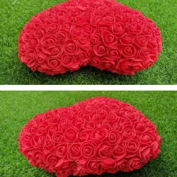 30x30cm Red Rose Bear Sweet Heart Rose Artificial Flower Rose Heart Decoration Valentines Birthday GValentijnsdag