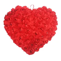 Heart shaped pillow with rosesCushions