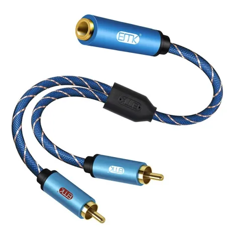 35mm femmina a 2RCA maschio stereo cavo audio - placcato oro