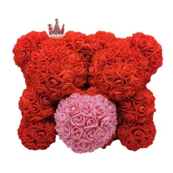 Día de San ValentínDos osos hechos de rosas de infinito - 25-35cm - oso de rosa