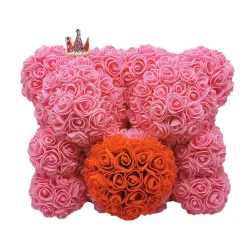 Two bears made from infinity roses - 25-35cm - rose bear