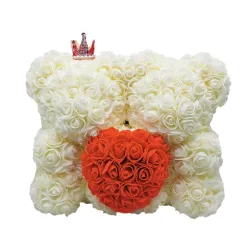 Día de San ValentínDos osos hechos de rosas de infinito - 25-35cm - oso de rosa