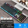 Steampunk - spel mekaniskt tangentbord - metallpanel - rund retro keycap - bakgrundsbelyst trådbunden tangentbord