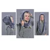Hood gjord av verklig kanin päls - fashionabel varm hatt - Shawl