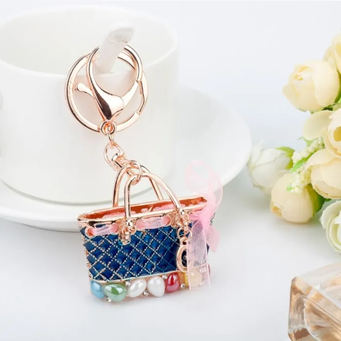 Kristallväska - guld keychain