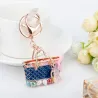 Crystal bag - gold keychain