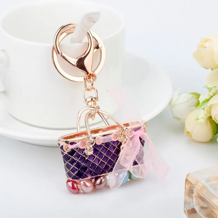 Kristallväska - guld keychain