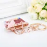 Crystal bag - gold keychain