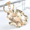 Frog & green lotus leaf - crystal keychainKeyrings