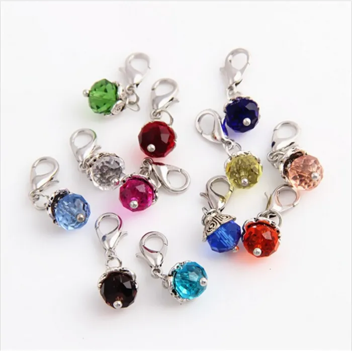 Crystal pärlor med hummer clasp - keychain - 20 bitar