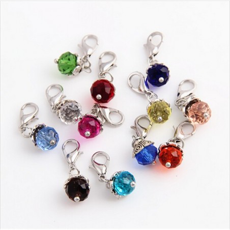 Crystal beads with lobster clasp - keychain - 20 kappaletta
