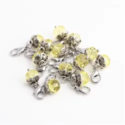 Crystal beads with lobster clasp - keychain - 20 pieces