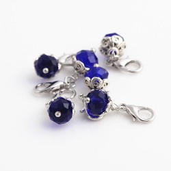 Crystal beads with lobster clasp - keychain - 20 pieces
