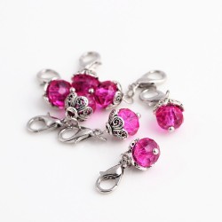 Crystal beads with lobster clasp - keychain - 20 pieces