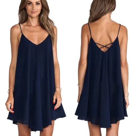 Nieregularna mini sukienka - bez rękawówSukienki