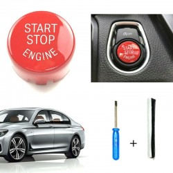 Démarrer & arrêter le moteur - couvercle de bouton pour BMW 1 Série F20 F21 2012-18 - rouge