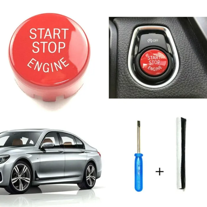 Start & stop engine - tampa do interruptor do botão para BMW Série 1 F20 F21 2012-18 - vermelho