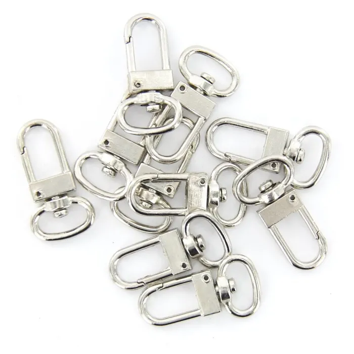 10 bitar - svängkarbiner - krok - nyckelring 18 * 33 mm