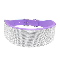 Collares & CorreasCollar de cuero con piedras preciosas para perros y gatos