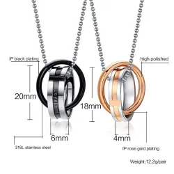 Endless Love - double circles necklace - 2 pieces