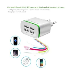 Universal USB laturi - 2 portti / 4 portti - LED-valo - moniportti