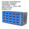 Multi USB laturi - 20 porttia - 20A / 100W - LED - Quick-Charge