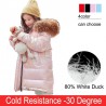 Fashionable - warm long jacket for kids with fur hood
