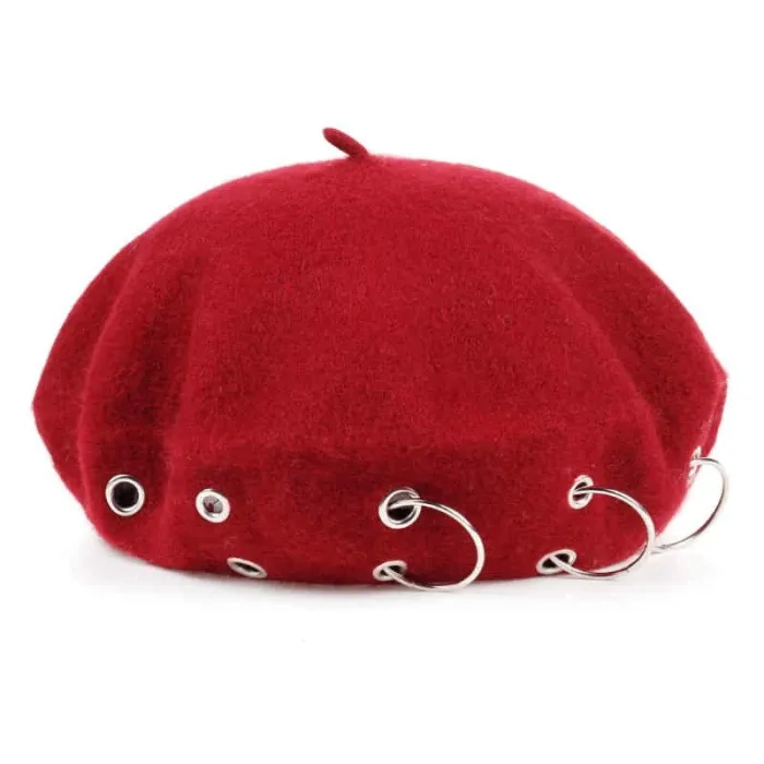 17th century beret - cap med silverringar