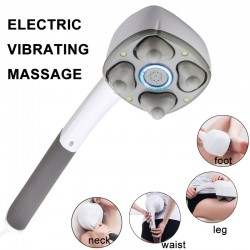 Electric Handheld Massager Four Head Machine Full Body Neck Vertebra Back Muscle Relax Vibrating Dee
